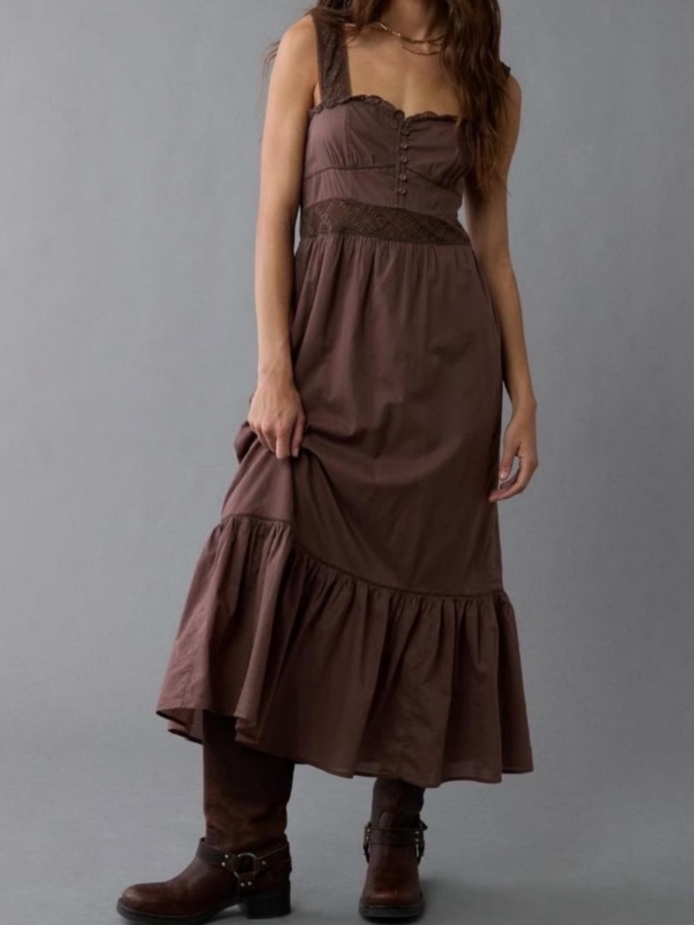 American Eagle Catie Corset Midi Dress